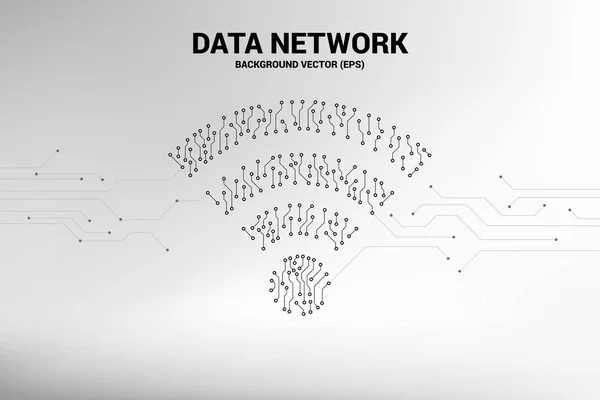 Punto vettoriale collegare linea circuito stampato stile icona dati mobili . — Vettoriale Stock