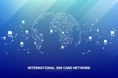  Uluslararası sim kart hizmeti ve ağı için konsept.