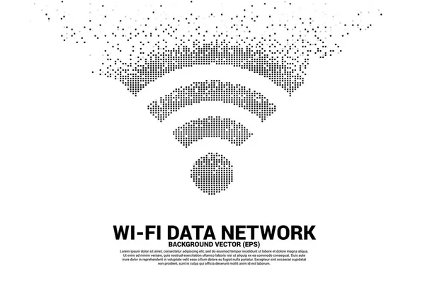 Vettore Polygon wi-fi icona della rete dati mobile da pixel. Concetto per il trasferimento dati di rete dati mobile e wi-fi . — Vettoriale Stock