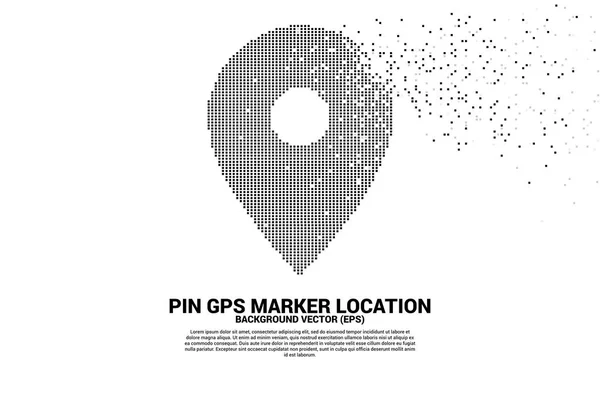 Location pin marker signage pixel style. GPS Technology and transportation concept — Stock Vector