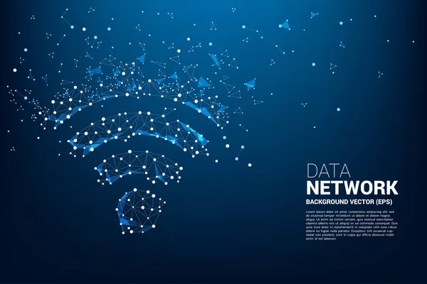 Vector Veelhoek Dot Connect Lijnvormig Pictogram Voor Mobiele Gegevens Concept — Stockvector