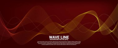 Turuncu Ses dalga çizgisi eğrisi kırmızı arka plan üzerinde. Tema teknolojisi fütüristik vektör için eleman