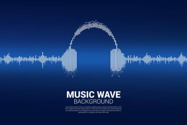 Ses dalgası Müzik Dengeleyici arka planı. Satır dalgası grafik biçimli işitsel kulaklık simgesi