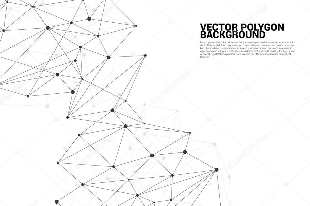 Network Connecting dot polygon background. Concept of Network Business, technology, Data and chemical. Dot connect line abstract background represent futuristic network and data transformation