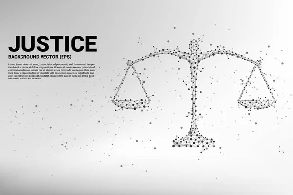 Escala de justicia estilo polígono de punto y conexión de línea. Antecedentes Concepto de delincuencia y sistema jurídico — Archivo Imágenes Vectoriales