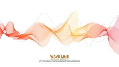 Turuncu Ses dalga çizgisi eğrisi beyaz arka plan üzerinde. Th için eleman