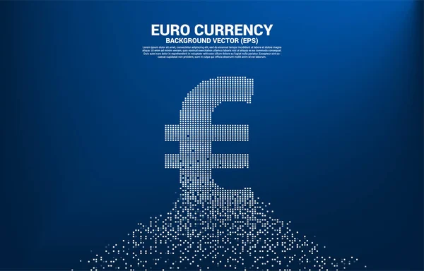 Vector geld euromunt pictogram van pixel Transform. Concept voor digitale financiële netwerkverbinding. — Stockvector