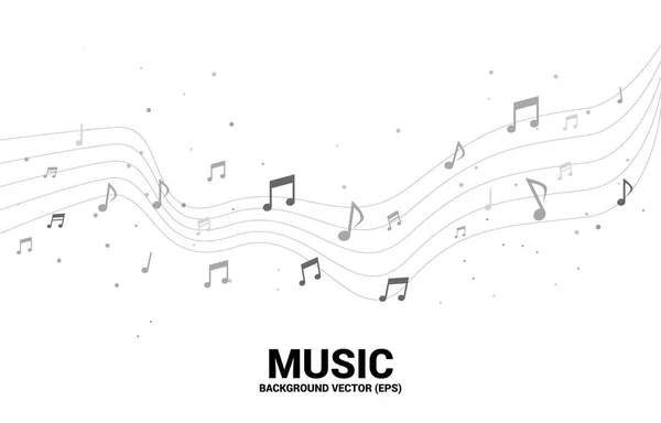 Vector element for music melody note. Concept background for song and concert theme. — Stock Vector