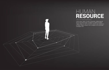 Örümcek grafiğinde duran işadamısilueti. p kavramı