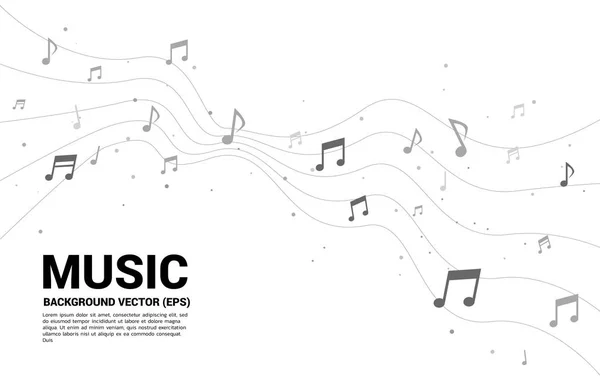 Vector música melodía nota baile flujo. Concepto de fondo para s — Vector de stock