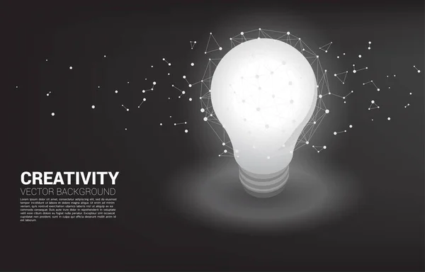 Силуэт лампочки с точечным соединительным многоугольником. Бизнес креативной идеи и решения . — стоковый вектор