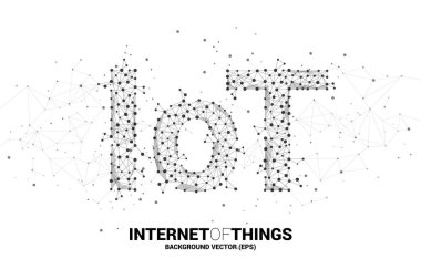 Vektör Polygon nokta iot ifadeler şeklinde çizgi bağlamak . Telekomünikasyon ve nesnelerin interneti kavramı.