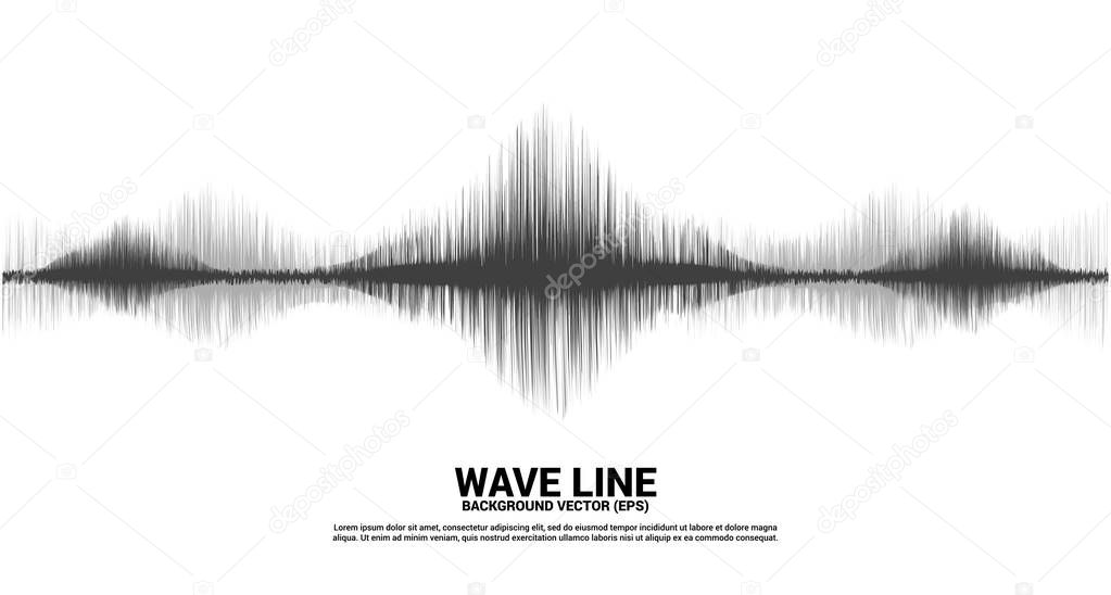 Sound wave line curve on white background. Element for theme technology and voice vector