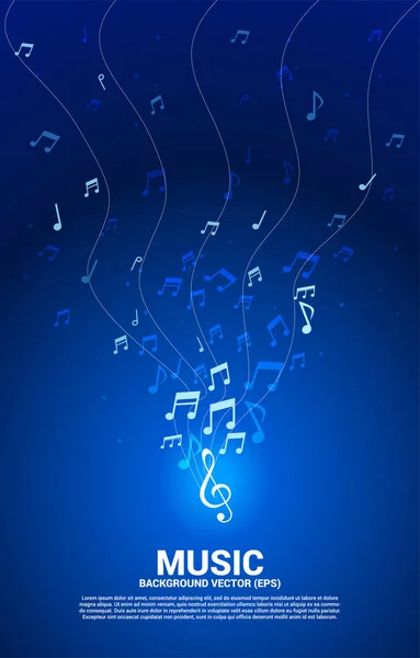 Vektor Musik Melodie Note Tanzfluss. konzeptioneller Hintergrund für Lied und Konzertthema. — Stockvektor