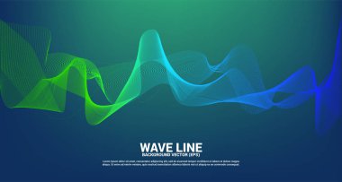 koyu arka plan üzerinde yeşil ve mavi Ses dalga eğrisi. Tema teknolojisi fütüristik vektör için eleman
