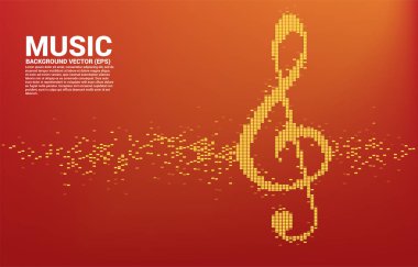 Sol nota simgesi Ses dalgası Müzik Dengeleyicisi arkaplanı. Etkinlik konseri ve müzik festivali için arka plan