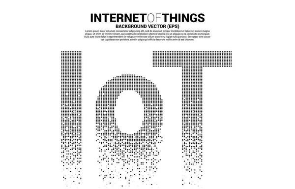 IoT wording from small square pixel. Digital Concept for internet of Things Technology. — ストックベクタ