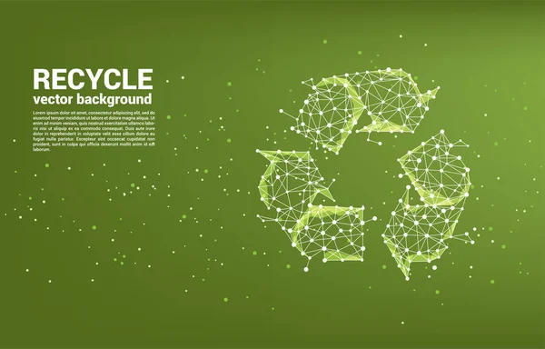 Recycler l'icône du réseau de polygone de ligne de connexion de point. Concept pour prendre soin Écologie et environnement thème — Image vectorielle