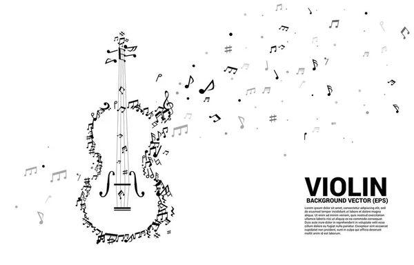 Musica Vettoriale Melodia Nota Danza Fluido Forma Icona Del Violino — Vettoriale Stock
