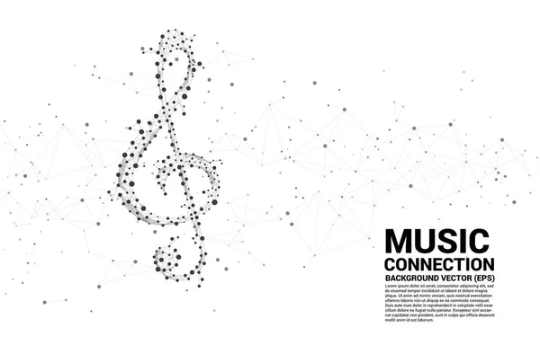 Vektor sol musik nyckel anteckning från dot Connect-linjen. Koncept bakgrund för sång-och konsert tema. — Stock vektor