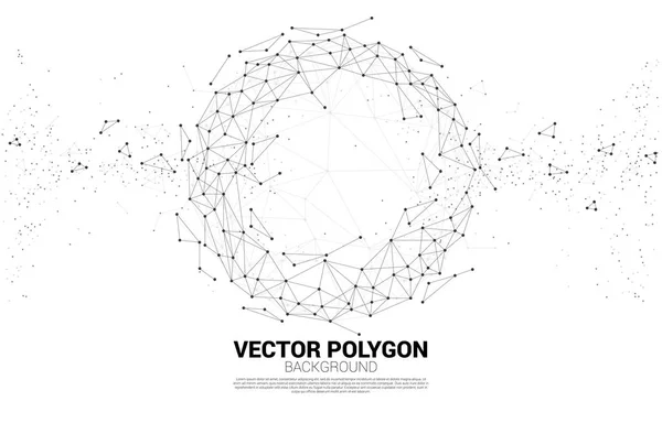 Vector Líneas poligonales Wireframe Conectar punto Esfera geométrica aislada sobre fondo blanco. Concepto de Big Data y transformación de datos . — Archivo Imágenes Vectoriales