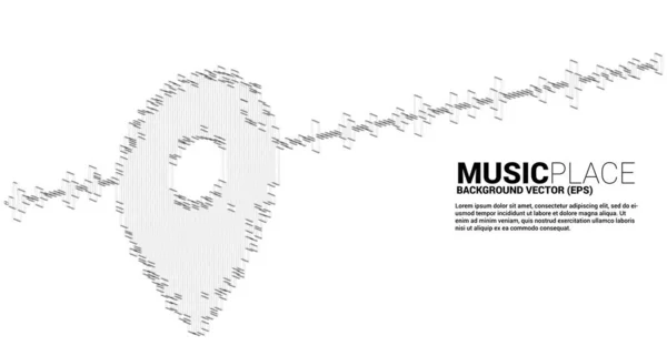 Equalizer Welle Als Pin Location Icon Concept Hintergrund Für Musikfestival — Stockvektor