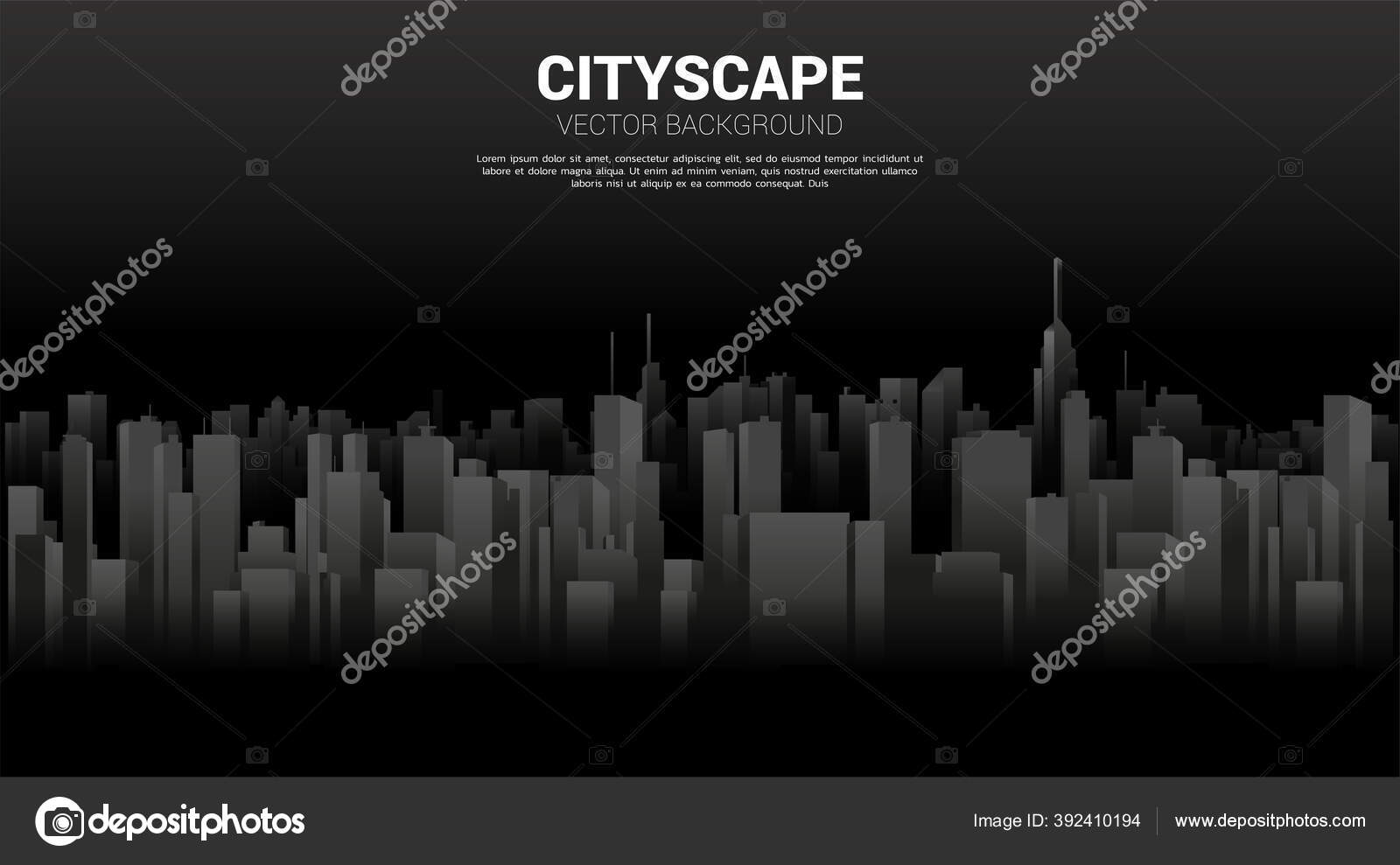 Latar Belakang Gedung Kota Panorama Dengan Cahaya Dan Bayangan Latar Stok Vektor C Bookzv 392410194