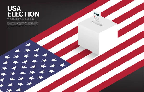 Stimmzettel Die Wahlbox Mit Dem Hintergrund Der Usa Landkarte Gelegt — Stockvektor