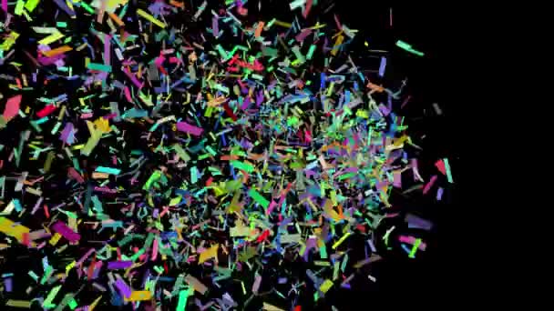 Coriandoli Colorati Volano Sinistra Destra Esplodono Confetti Che Vola Verso — Video Stock