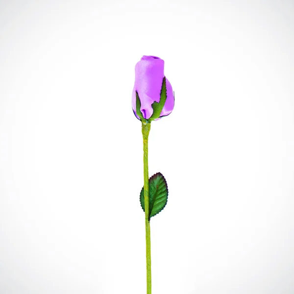 Schöne Rosen Aus Stoff Für Den Valentinstag Auf Dem Weißen — Stockfoto