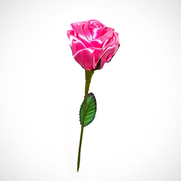 美丽的玫瑰是由情人节的布料制成的 — 图库照片