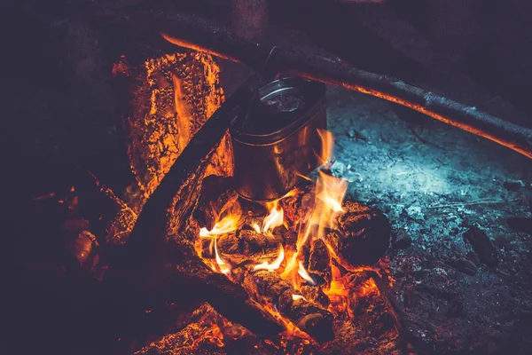 Fuego Campamento Bosque —  Fotos de Stock