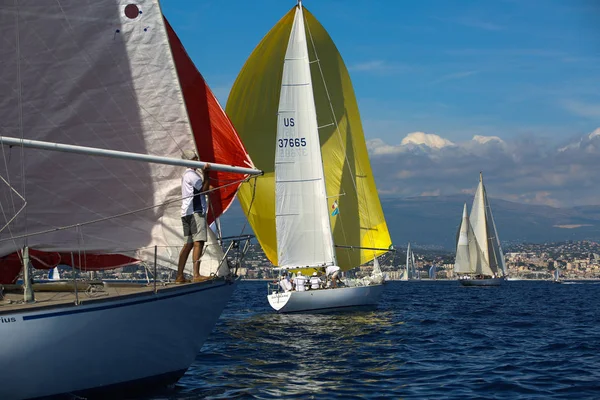 Segelbåt Race Franska Rivieran — Stockfoto