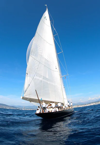 Regata Barca Vela Riviera Francese — Foto Stock