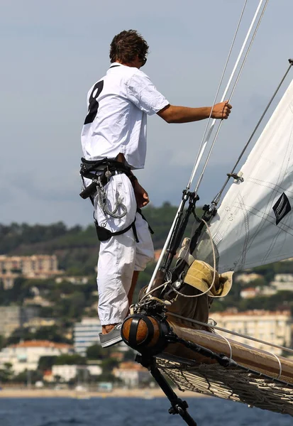 Regata Barca Vela Riviera Francese — Foto Stock