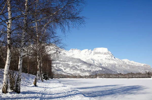 Kış Manzaraları Fransız Alps — Stok fotoğraf