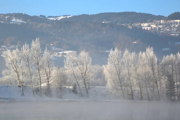 Vinterlandskap Franska Alperna — Stockfoto