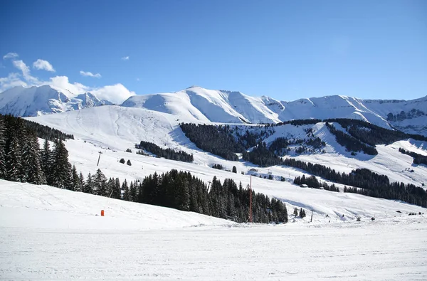 Vinterlandskap Franska Alperna — Stockfoto