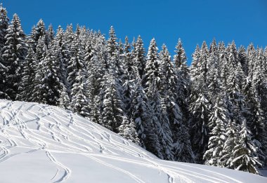 Kış manzaraları Fransız Alps 