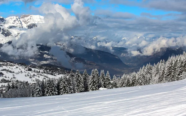 Paisagens Inverno Alpes Franceses — Fotografia de Stock