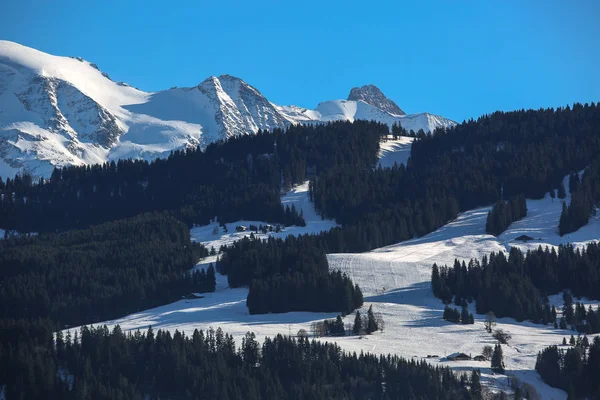 Paisajes Invernales Los Alpes Franceses —  Fotos de Stock