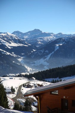 Kış manzaraları Fransız Alps 