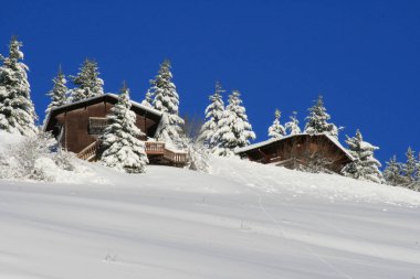 Kış manzaraları Fransız Alps 