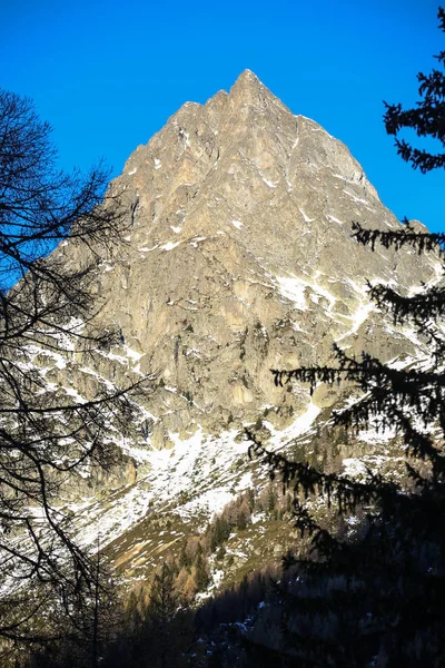 Vinterlandskap Franska Alperna — Stockfoto