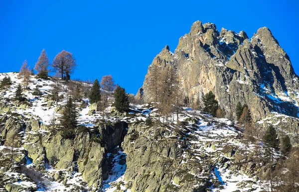 Зимние Пейзажи Французских Альп — стоковое фото