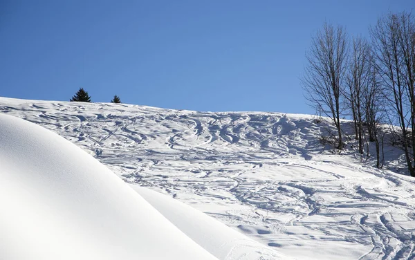 Vinterlandskap Franska Alperna — Stockfoto