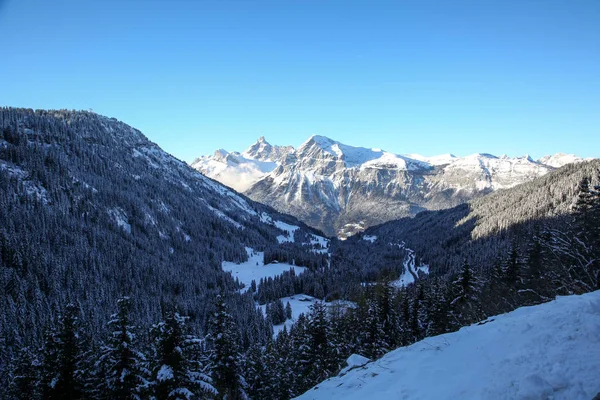 Paisajes Invernales Los Alpes Franceses — Foto de Stock