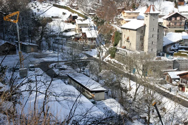 Téli Táj Francia Alpok — Stock Fotó