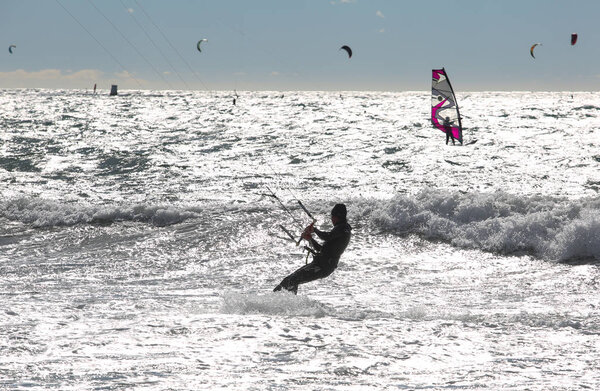 kite surfer in action