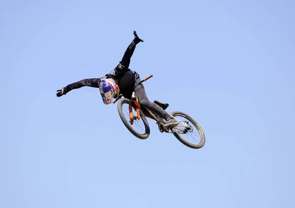 Ciclistas Montaña Acción — Foto de Stock